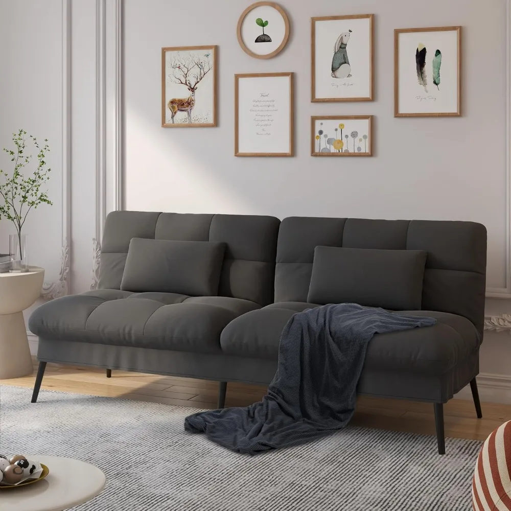 68″Fabric Futon Couch with Adjustable Backrest, Folding Futon Sleeper Recliner for Living Room Furniture (Black)
68″Fabric Futon Couch with Adjustable Backrest, Folding Futon Sleeper Recliner for Living Room Furniture (Black)
