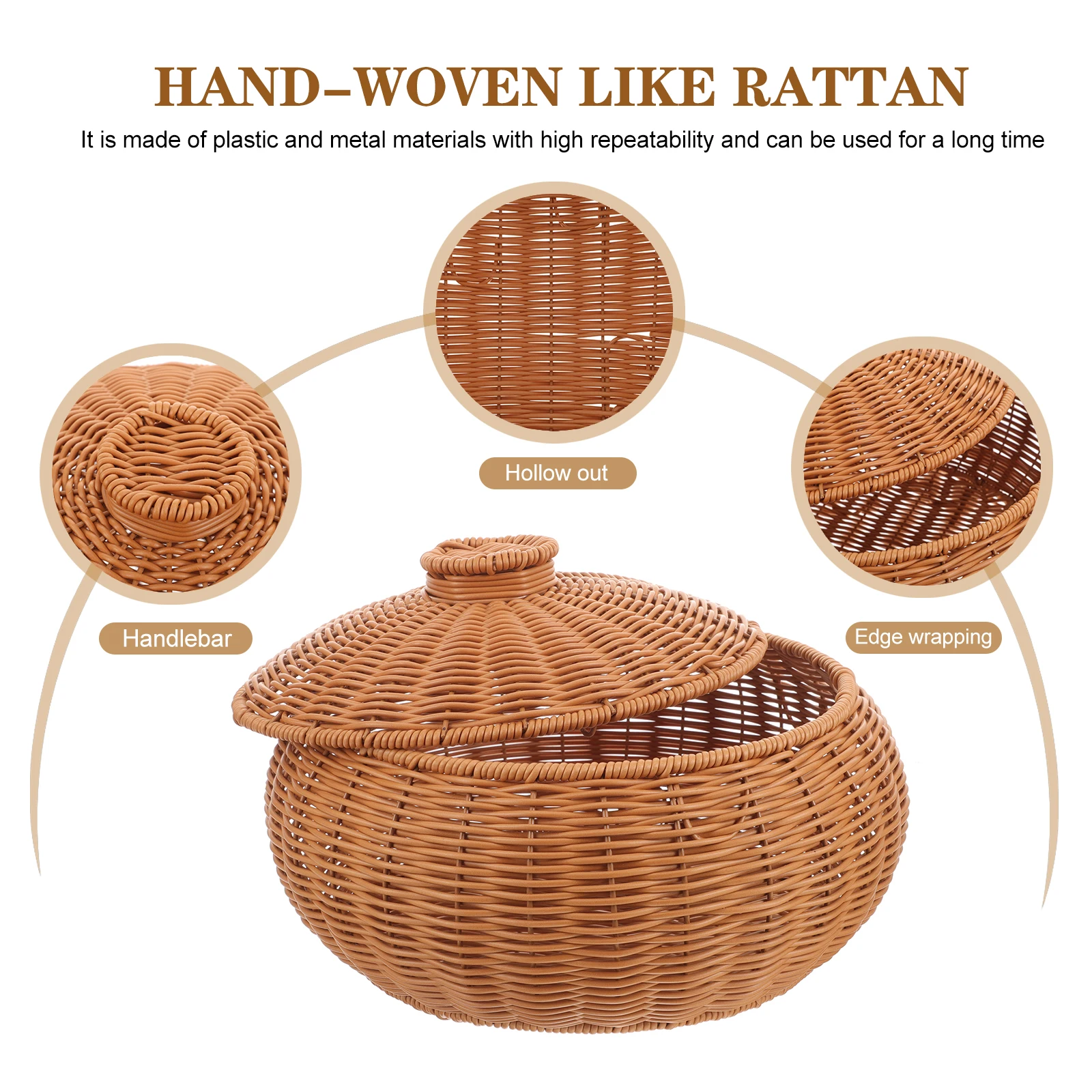 Woven Fruit Basket Light Brown Baskets with Lids for Kitchen Storage Multipurpose Bread Snacks Container Handwoven Style
Woven Fruit Basket Light Brown Baskets with Lids for Kitchen Storage Multipurpose Bread Snacks Container Handwoven Style