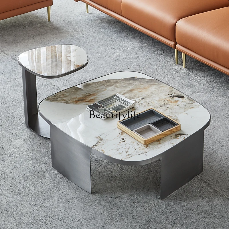 New Italian Stone Plate Nordic Style Light Luxury Modern Simple Tea Table Stainless Steel Stone Plate Coffee Table
New Italian Stone Plate Nordic Style Light Luxury Modern Simple Tea Table Stainless Steel Stone Plate Coffee Table