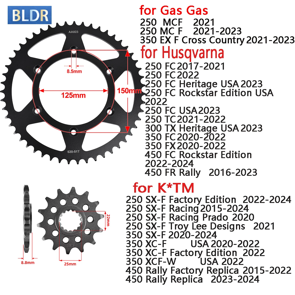 520 14T 51T Front Rear Sprock for 250 MCF 350 EX F for Husqvarna 250 FC 300 TX 350 FX 450 FC FR Rally for K*TM 450 Rally Factory
520 14T 51T Front Rear Sprock for 250 MCF 350 EX F for Husqvarna 250 FC 300 TX 350 FX 450 FC FR Rally for K*TM 450 Rally Factory