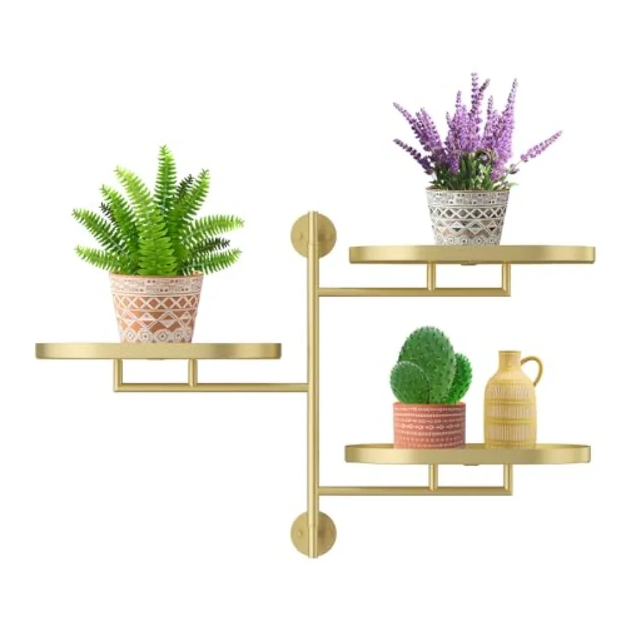 Window Rotating Plant Stand Shelf Indoor Gold Metal Floating Shelves 3-Tier Wall Mount Plant hanger Holders for Wall Planter Mo
Window Rotating Plant Stand Shelf Indoor Gold Metal Floating Shelves 3-Tier Wall Mount Plant hanger Holders for Wall Planter Mo