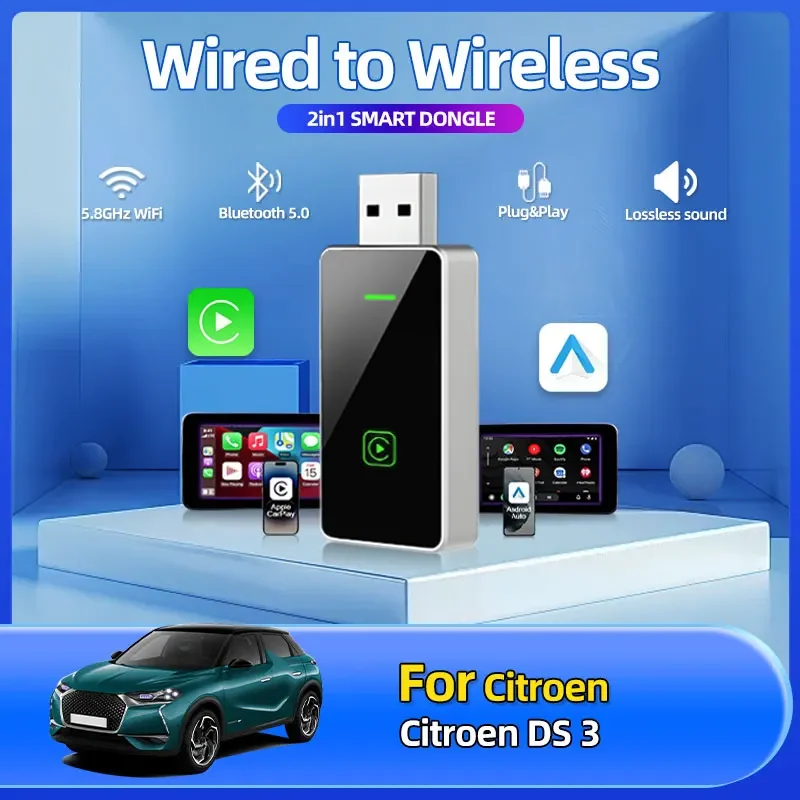 2025 New Car Styling 2in1 Wireless Car Play Auto Adapter USB Dongle Smart Mini Box Plug And Play Car Accessorie For Citroen DS 3
2025 New Car Styling 2in1 Wireless Car Play Auto Adapter USB Dongle Smart Mini Box Plug And Play Car Accessorie For Citroen DS 3