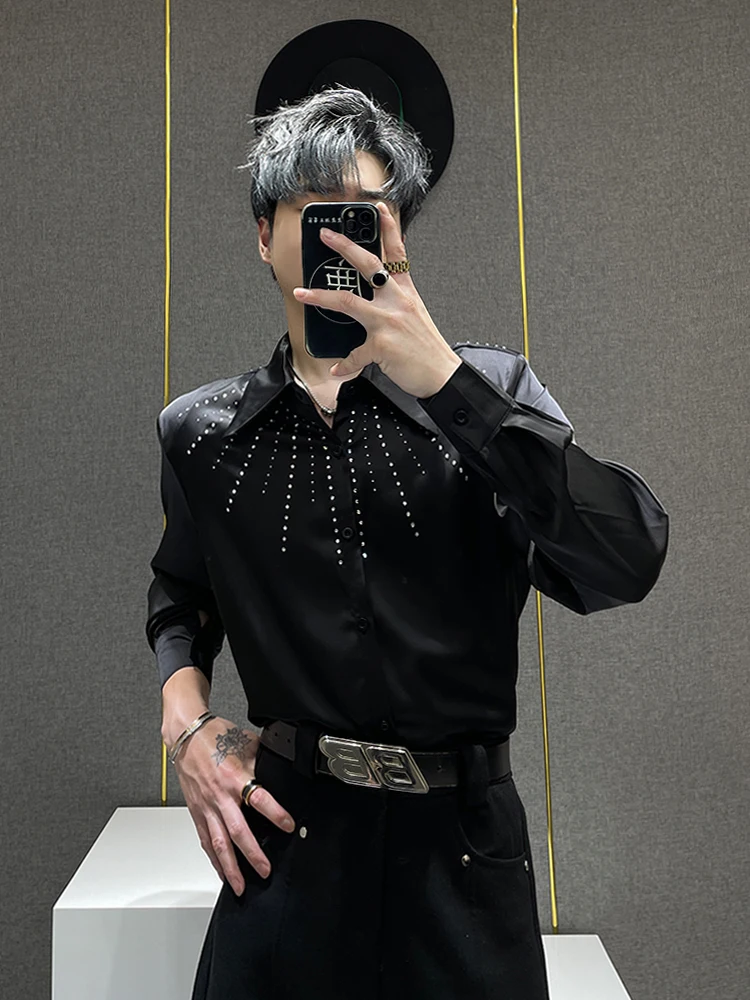 Glue Design Men's irt Diamond Studded oulder Padded Long Sve Casual Summer Faion Trend Street Sle Top
Glue Design Men's irt Diamond Studded oulder Padded Long Sve Casual Summer Faion Trend Street Sle Top