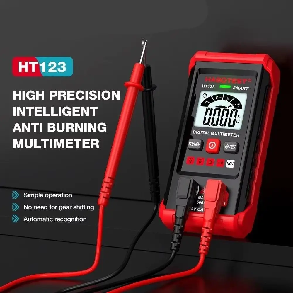 AC/DC Voltage Digital Multimeter 2000 Count Backlight Display Voltage Resistance Tester NCV Intelligent Measurement
AC/DC Voltage Digital Multimeter 2000 Count Backlight Display Voltage Resistance Tester NCV Intelligent Measurement