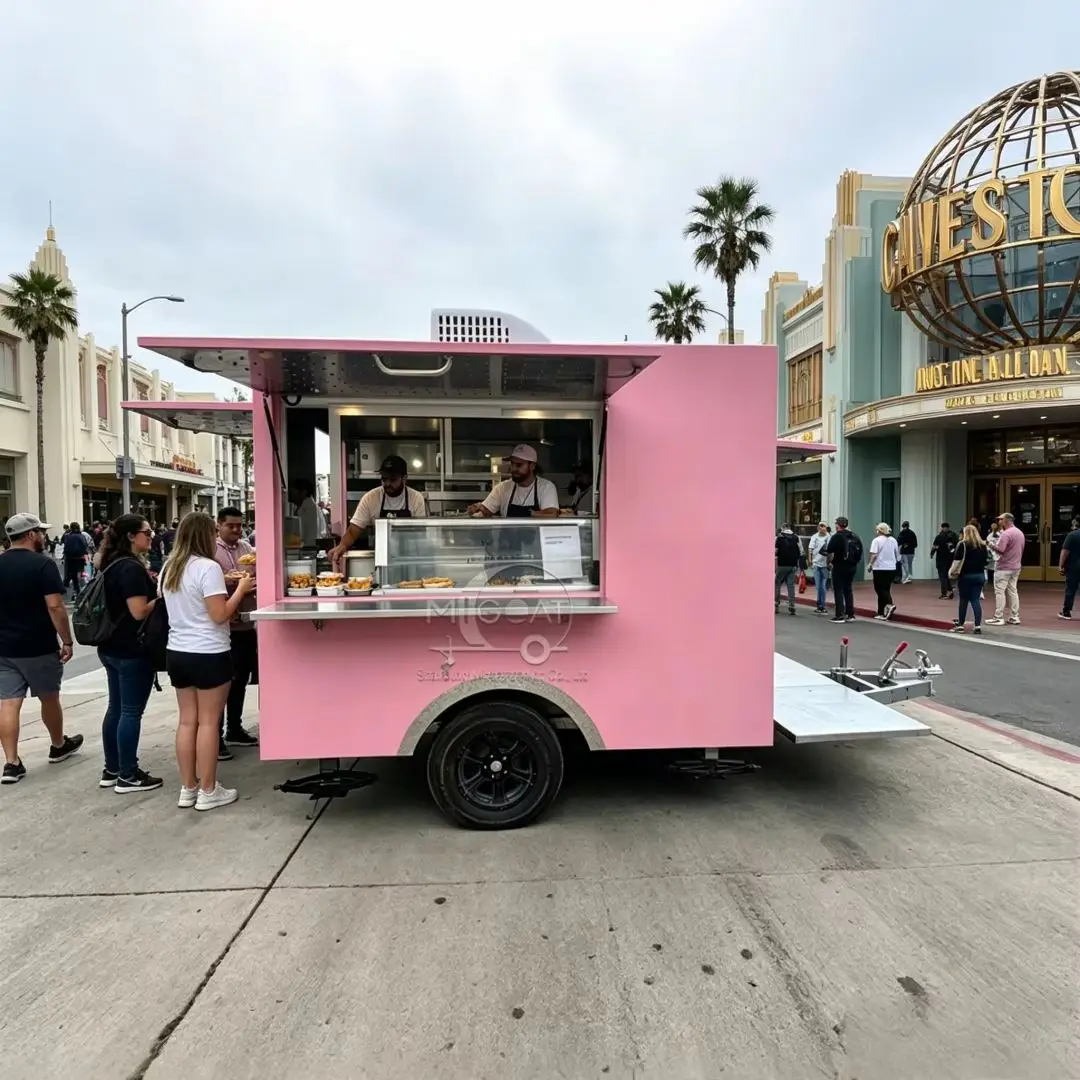 Hot Sale Pastel Pink Food Trailer Custom Mobile Food Truck for Bubble Tea, Dessert, Fair & Street Vending Business
Hot Sale Pastel Pink Food Trailer Custom Mobile Food Truck for Bubble Tea, Dessert, Fair & Street Vending Business