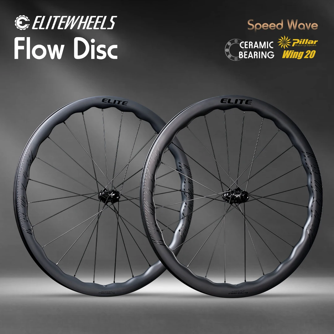 ELITEWHEELS FLOW Road Disc Brake Cycling WAVE Ratchet/Pawl Wing20 Spoke 40/45mm Wheels AERO 700C Carbon Wheelset
ELITEWHEELS FLOW Road Disc Brake Cycling WAVE Ratchet/Pawl Wing20 Spoke 40/45mm Wheels AERO 700C Carbon Wheelset