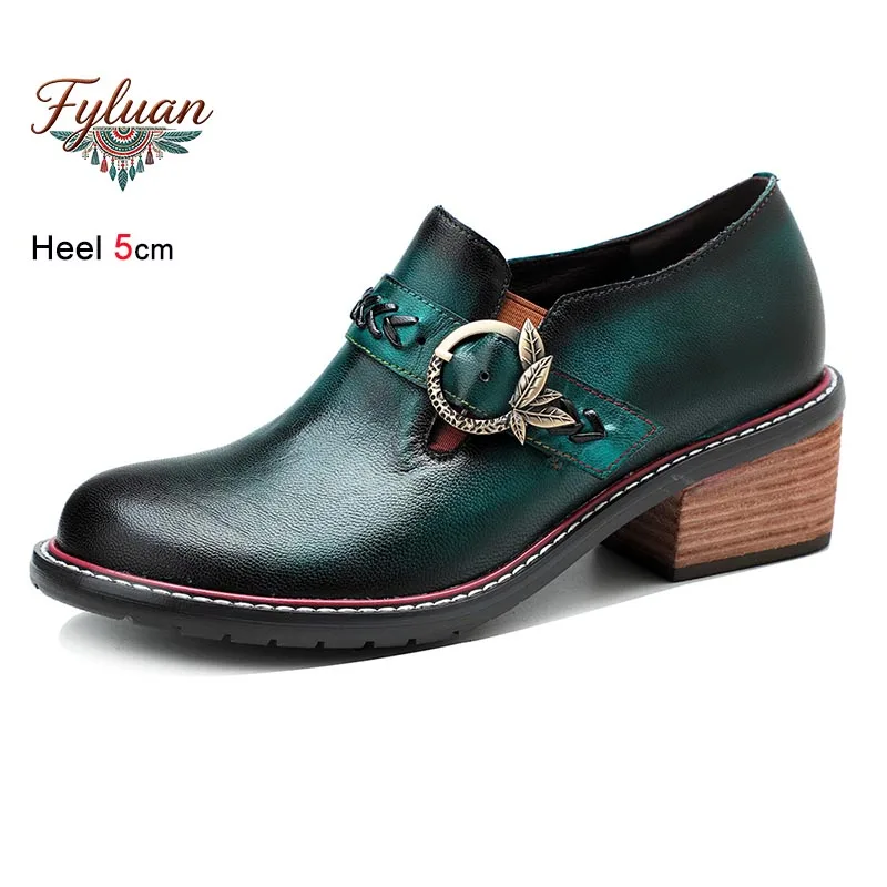 Bohemian Style Women's Single Shoes Fashion Round Toe Low Top Coarse Heel Shoes Vintage Ethnic Style Leather Buckle Lady Pumps
Bohemian Style Women's Single Shoes Fashion Round Toe Low Top Coarse Heel Shoes Vintage Ethnic Style Leather Buckle Lady Pumps