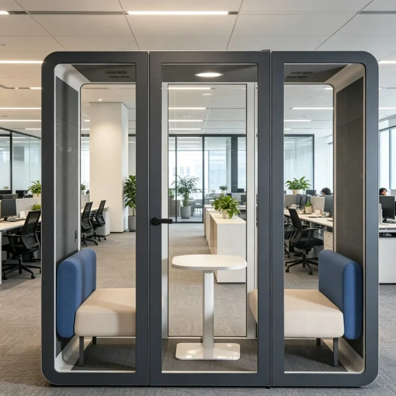 Sound Insulated Phone Booth Single Seat Acoustic Pod for Reception Lobby Customized 4000K Natural Light with Anti Fatigue Mat
Sound Insulated Phone Booth Single Seat Acoustic Pod for Reception Lobby Customized 4000K Natural Light with Anti Fatigue Mat