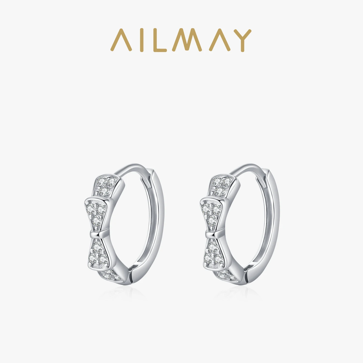 Ailmay 100% 925 Sterling Silver Cute Bow Hoop Earrings For Women, Jewelry Wedding Engagement Bridal Jewelry
Ailmay 100% 925 Sterling Silver Cute Bow Hoop Earrings For Women, Jewelry Wedding Engagement Bridal Jewelry