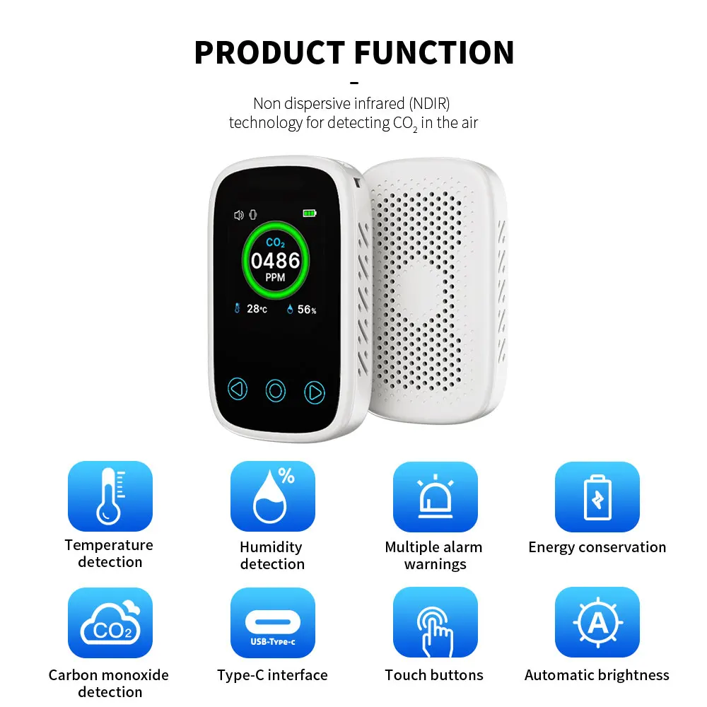 air quality monitorsco2 meter3 In 1Portable Temperature Humidity Meter Type-C Charging LCD Screen NDIR Sensor일산화탄소 경보기누수탐지기
air quality monitorsco2 meter3 In 1Portable Temperature Humidity Meter Type-C Charging LCD Screen NDIR Sensor일산화탄소 경보기누수탐지기