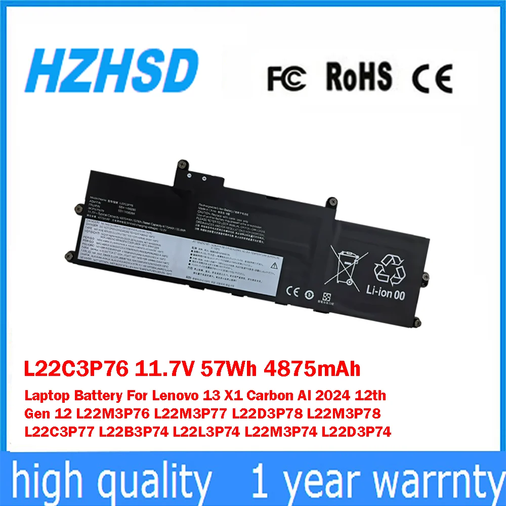 L22C3P76 11,7 В 57 Втч 4875 мАч Аккумулятор для ноутбука Lenovo 13 X1 Carbon AI 2024 12-го поколения 12 L22M3P76 L22M3P77 L22D3P78 L22M3P78
L22C3P76 11,7 В 57 Втч 4875 мАч Аккумулятор для ноутбука Lenovo 13 X1 Carbon AI 2024 12-го поколения 12 L22M3P76 L22M3P77 L22D3P78 L22M3P78