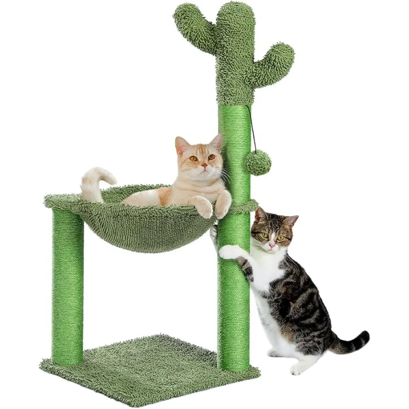 PAWZ Road Cactus Cat Tree, 33 Inchs Cat Tower with Large Soft Hammock and Fully Wrapped Sisal Scratching Post for Indoor Cats
PAWZ Road Cactus Cat Tree, 33 Inchs Cat Tower with Large Soft Hammock and Fully Wrapped Sisal Scratching Post for Indoor Cats