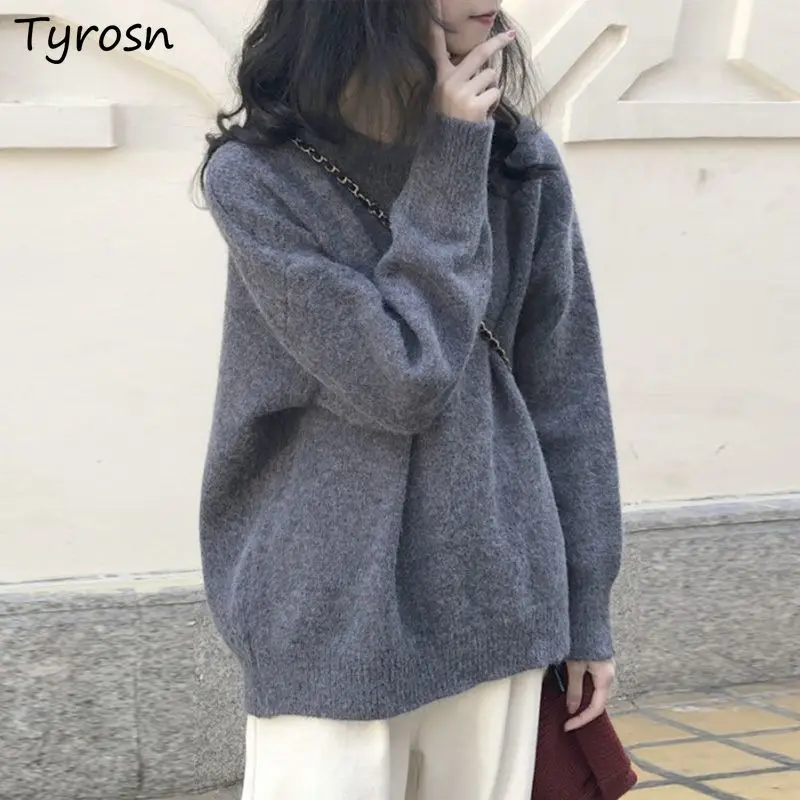 Thicker Plus Velvet Pullovers Women Japan Style Loose Autumn Winter Fluffy Long Sleeve Knitted Sweaters O-neck Solid Soft Tops
Thicker Plus Velvet Pullovers Women Japan Style Loose Autumn Winter Fluffy Long Sleeve Knitted Sweaters O-neck Solid Soft Tops