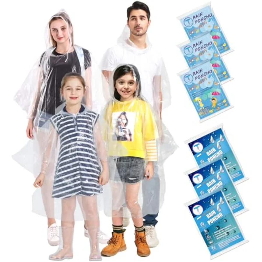 TUNCHMO Disposable Rain Ponchos 6 Pack for Adults//Family Set-50% Thicker Emergency Ponchos
TUNCHMO Disposable Rain Ponchos 6 Pack for Adults//Family Set-50% Thicker Emergency Ponchos