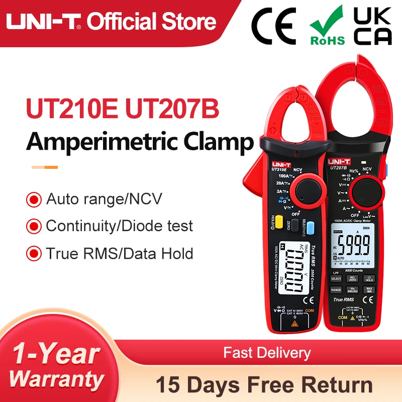 UNI-T Clamp Meter UT210E UT210D UT210C UT208B UT207B UT206B UT205E Digital Ammeter Pliers Amperimetric Clamp
UNI-T Clamp Meter UT210E UT210D UT210C UT208B UT207B UT206B UT205E Digital Ammeter Pliers Amperimetric Clamp