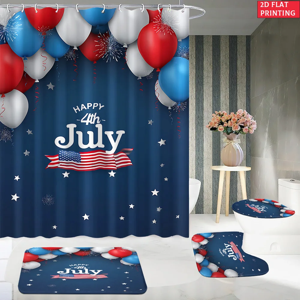Shower Curtain Bath Rug Set Toilet Cover With Hooks 4th Of July Independence Day Balloon Art Pattern Printed 2D Flat Fabric Waterproof Durable Non Slip Water Absorbent Bathroom Full Accessories Washroom Multi Sizes Housewarming Holiday Festival Gift Decor
Shower Curtain Bath Rug Set Toilet Cover With Hooks 4th Of July Independence Day Balloon Art Pattern Printed 2D Flat Fabric Waterproof Durable Non Slip Water Absorbent Bathroom Full Accessories Washroom Multi Sizes Housewarming Holiday Festival Gift Decor
