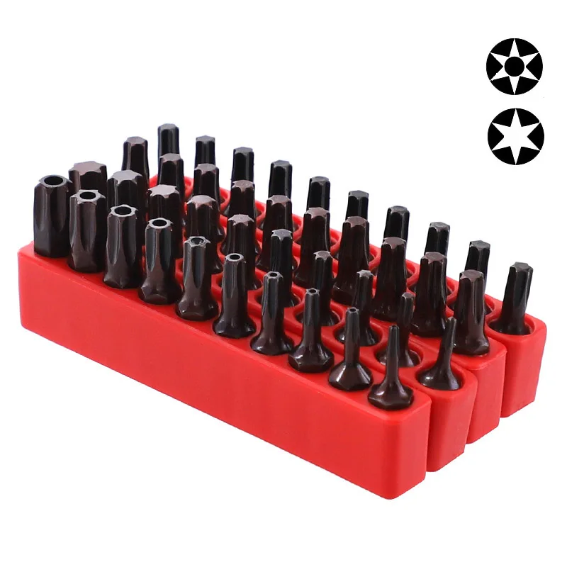 10pcs/Lot 25mm Torx Screwdriver Bits With Hole Magnetic Set T20 T25 T6-T40 1/4 Inch Hex Shank Electric Screw Driver Star Bit Set
10pcs/Lot 25mm Torx Screwdriver Bits With Hole Magnetic Set T20 T25 T6-T40 1/4 Inch Hex Shank Electric Screw Driver Star Bit Set