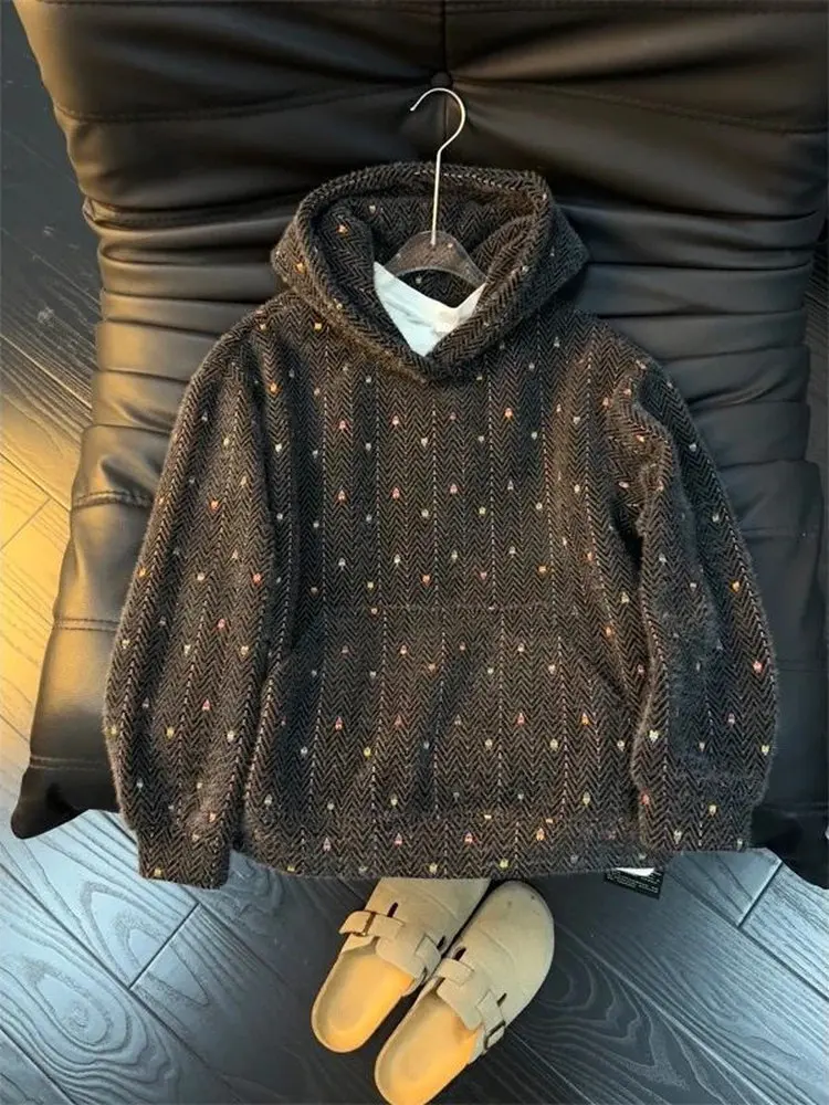 Knitted Embroidered Hoodie Sweatshirt Unisex Autumn Winter Heavyweight Couple Outerwear Cleanfit American Style Top
Knitted Embroidered Hoodie Sweatshirt Unisex Autumn Winter Heavyweight Couple Outerwear Cleanfit American Style Top