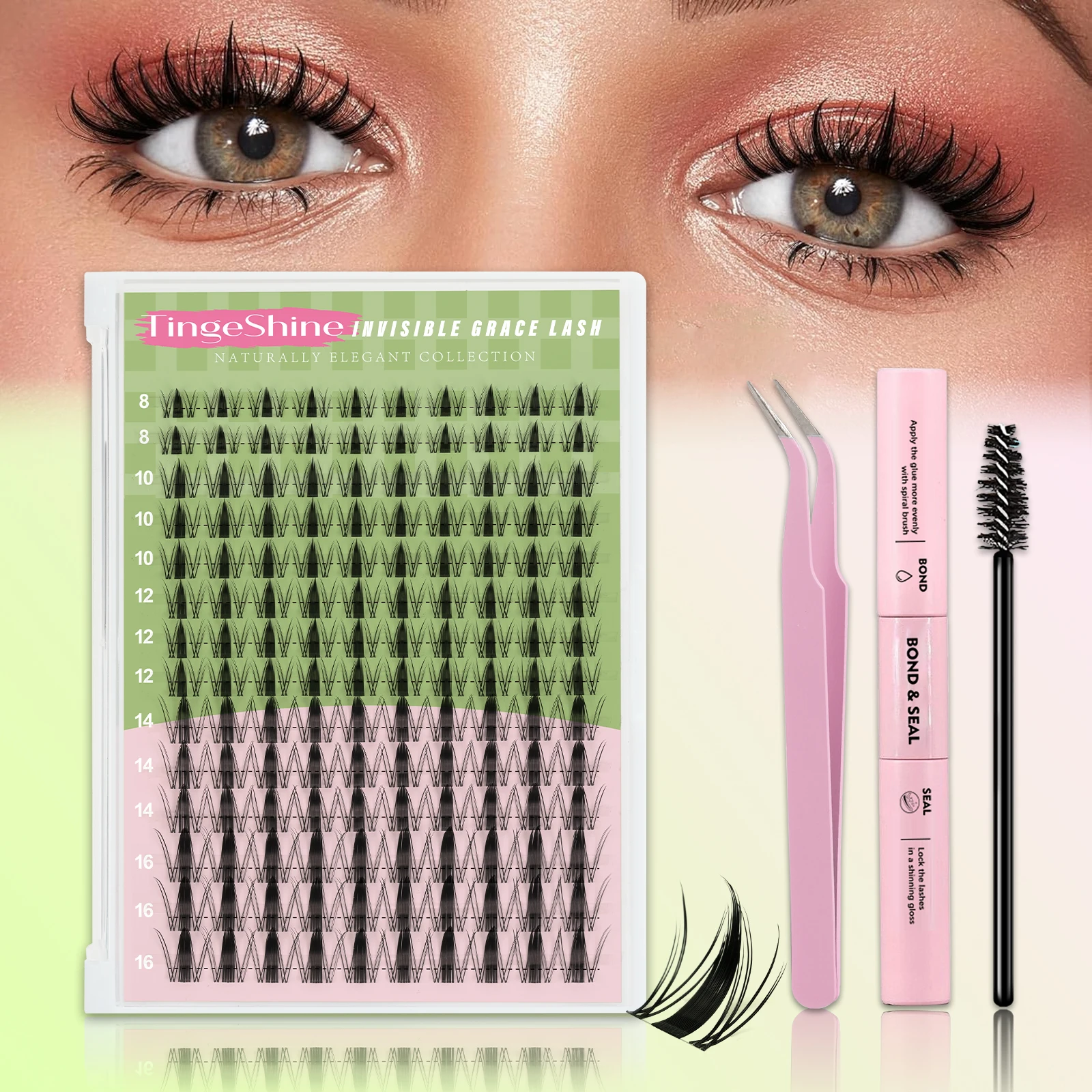 DIY Lash Kit 8-16mm Manga Lashes Mixed Tray Lash Clusters Individual Eyelashes Kit with Lash Bond DIY Lashes at Home
DIY Lash Kit 8-16mm Manga Lashes Mixed Tray Lash Clusters Individual Eyelashes Kit with Lash Bond DIY Lashes at Home