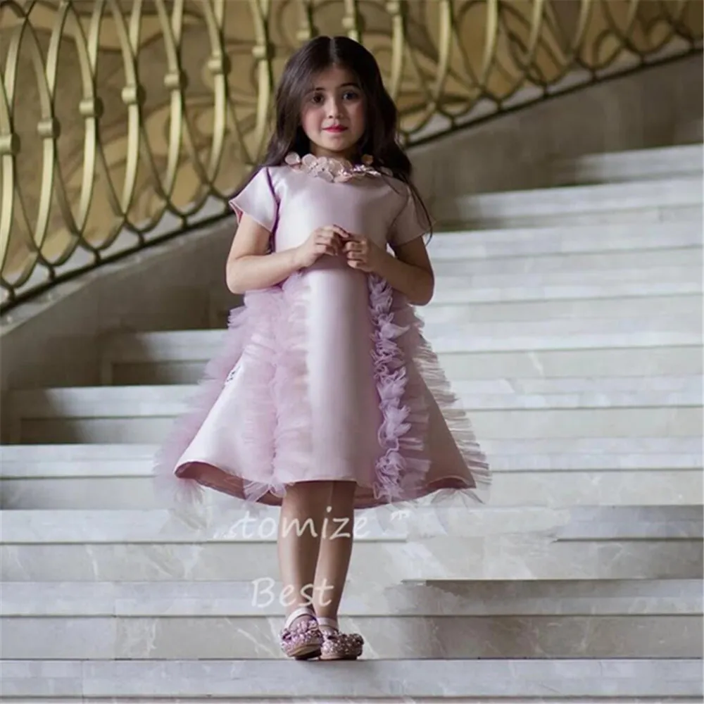 Pink A Line Flower Girl Dresses Half Sleeves O Neck With Beads Gown Wedding Party Dress Princess Birthday Dress Customized
Pink A Line Flower Girl Dresses Half Sleeves O Neck With Beads Gown Wedding Party Dress Princess Birthday Dress Customized