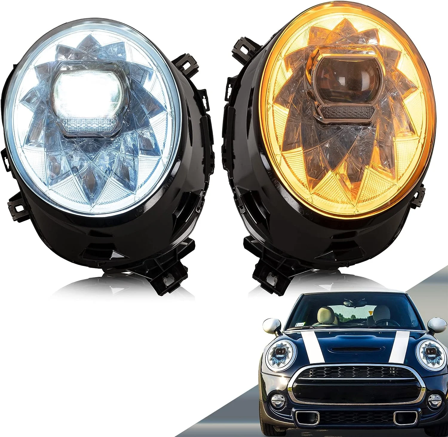 Светодиодные фары подходят для MINI F56 Base/S/Chili/Pepper 2014-2018 (не подходит для John Cooper Works Superleggera Vision)
Светодиодные фары подходят для MINI F56 Base/S/Chili/Pepper 2014-2018 (не подходит для John Cooper Works Superleggera Vision)