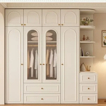 Solid wood wardrobe bedroom home cream wind door large wardrobe home American white locker
Solid wood wardrobe bedroom home cream wind door large wardrobe home American white locker
