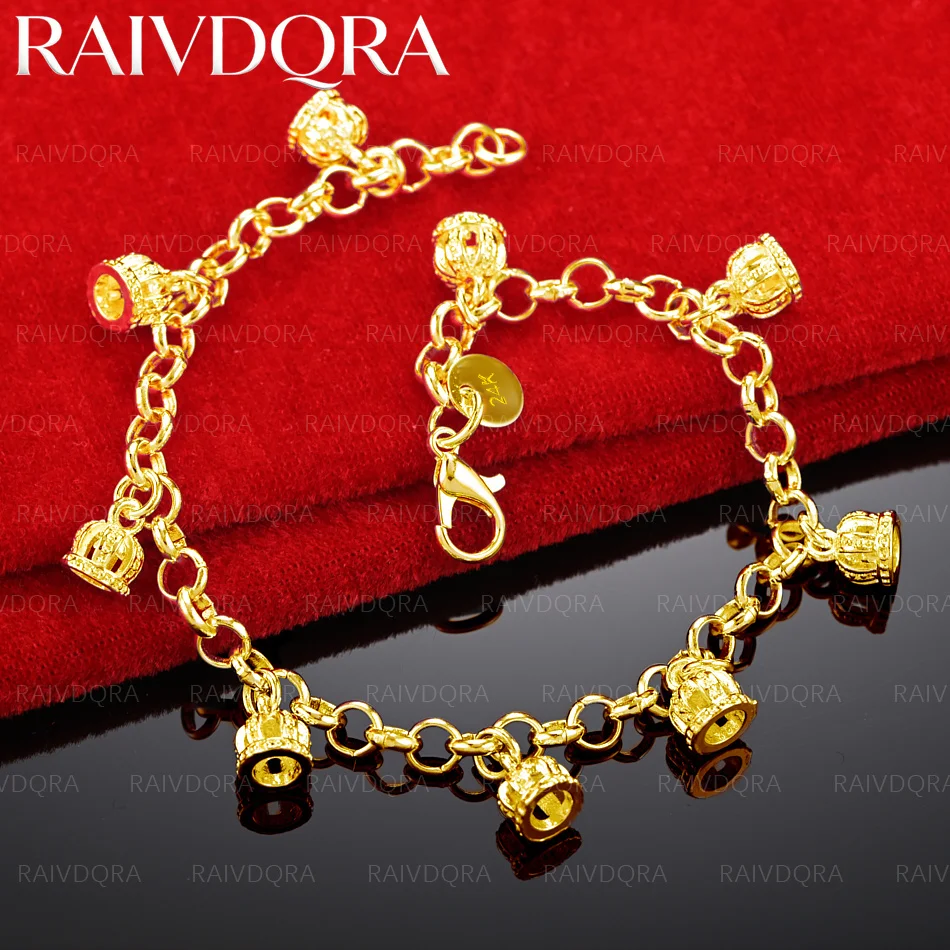 18K Gold Plated Crown Chain Bracelet For Women Fashion Jewelry Fine Noble Grace Party Accessories Birthday Gift
18K Gold Plated Crown Chain Bracelet For Women Fashion Jewelry Fine Noble Grace Party Accessories Birthday Gift