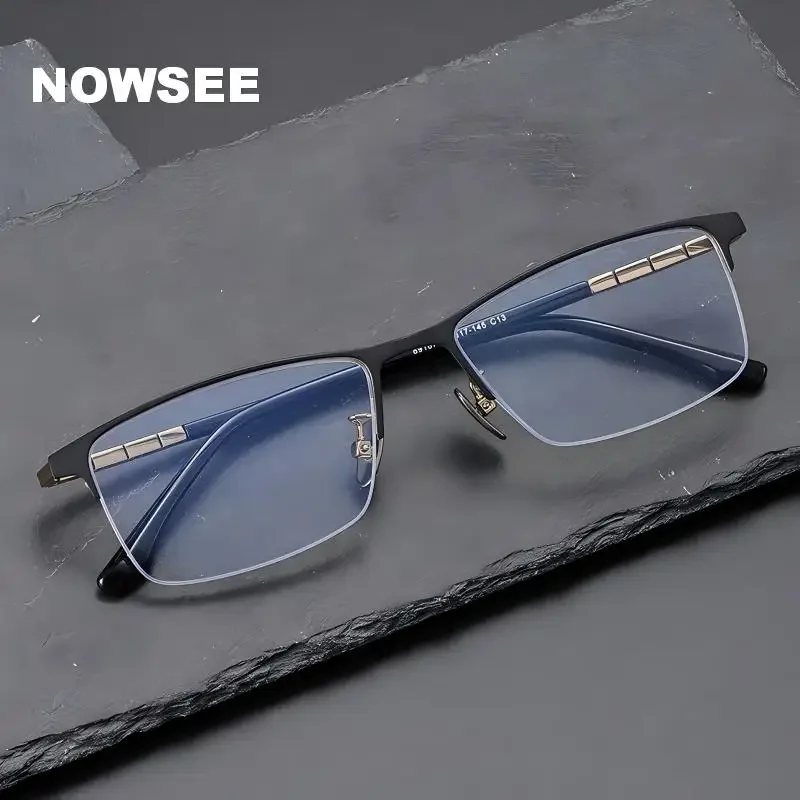 Мужские оптические очки в оправе из чистого титана, модные мужские деловые квадратные очки, сверхлегкие металлические очки по рецепту в полуоправе
Мужские оптические очки в оправе из чистого титана, модные мужские деловые квадратные очки, сверхлегкие металлические очки по рецепту в полуоправе