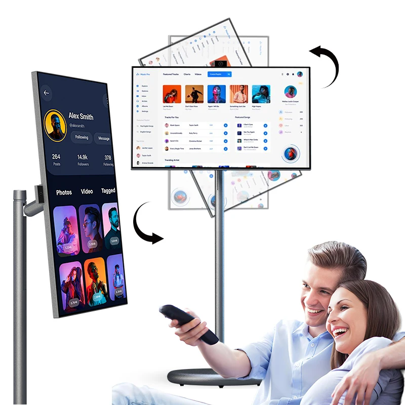 27 Inch Touch Screen Tv Rotation Stand LCD Display Screen Follow By Me Smart Tv For Live Stream Portable Tv On Wheels
27 Inch Touch Screen Tv Rotation Stand LCD Display Screen Follow By Me Smart Tv For Live Stream Portable Tv On Wheels