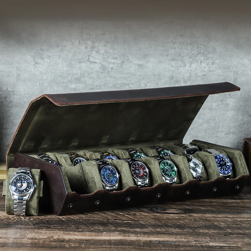 Handmade High-Quality Wristwatch Storage Box Made Top-Grade Cowhide 12 Fashionable Portable Genuine Leather Watch Case LuxuryMen
Handmade High-Quality Wristwatch Storage Box Made Top-Grade Cowhide 12 Fashionable Portable Genuine Leather Watch Case LuxuryMen