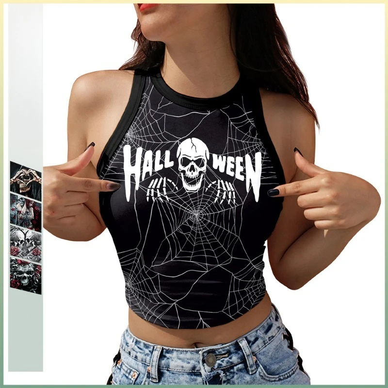 Halloween Skeleton Death Rose 3D Print Crop Top Women Gothic Fashion Outfit Sexy Party Cosplay Digital Performance Dress Up
Halloween Skeleton Death Rose 3D Print Crop Top Women Gothic Fashion Outfit Sexy Party Cosplay Digital Performance Dress Up