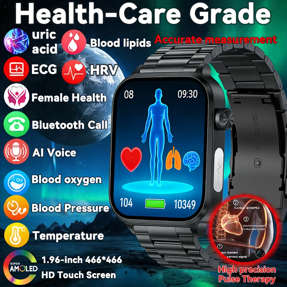 2026 Nursing level AI Diagnosis Blood Lipids Uric Acid Body Composition Test Smart Watch Men ECG+PPG Bluetooth Call Health Watch
2026 Nursing level AI Diagnosis Blood Lipids Uric Acid Body Composition Test Smart Watch Men ECG+PPG Bluetooth Call Health Watch