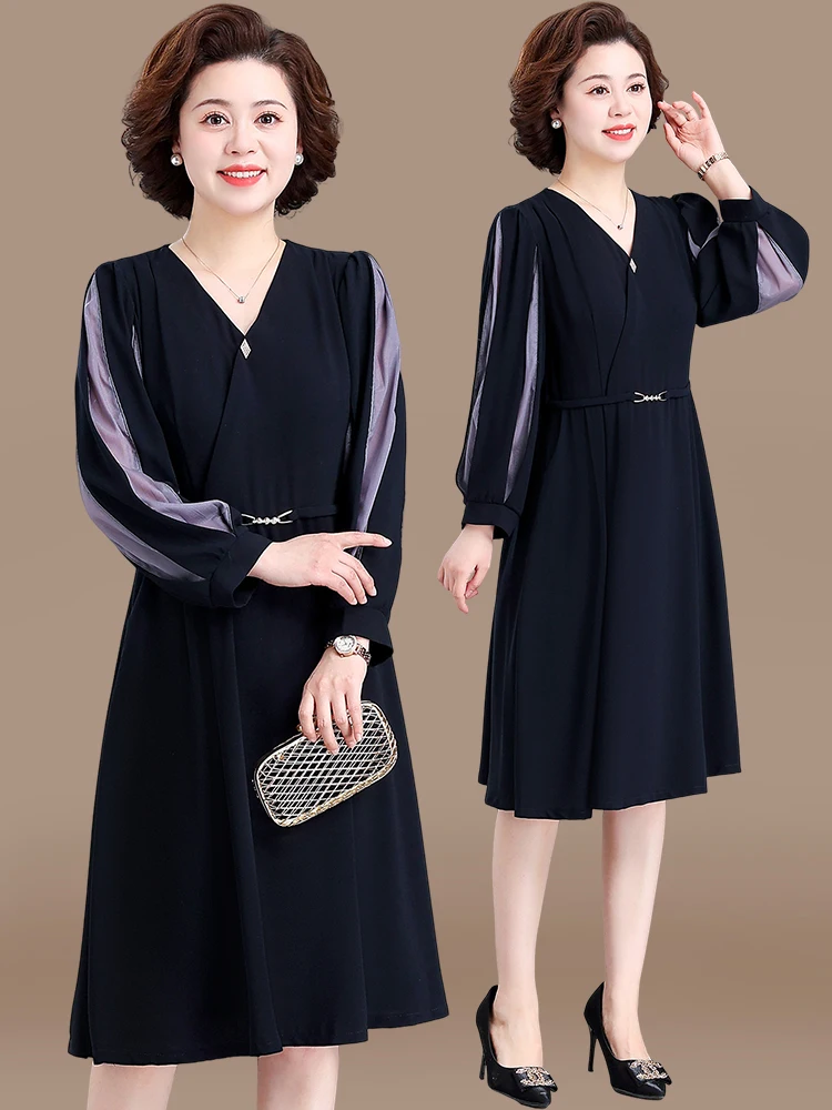 Модная женская одежда для зрелых женщин: длинная юбка больших размеров из шифона с V-образным вырезом, свободного кроя, с декоративными элементами, для весеннего сезона.
Модная женская одежда для зрелых женщин: длинная юбка больших размеров из шифона с V-образным вырезом, свободного кроя, с декоративными элементами, для весеннего сезона.