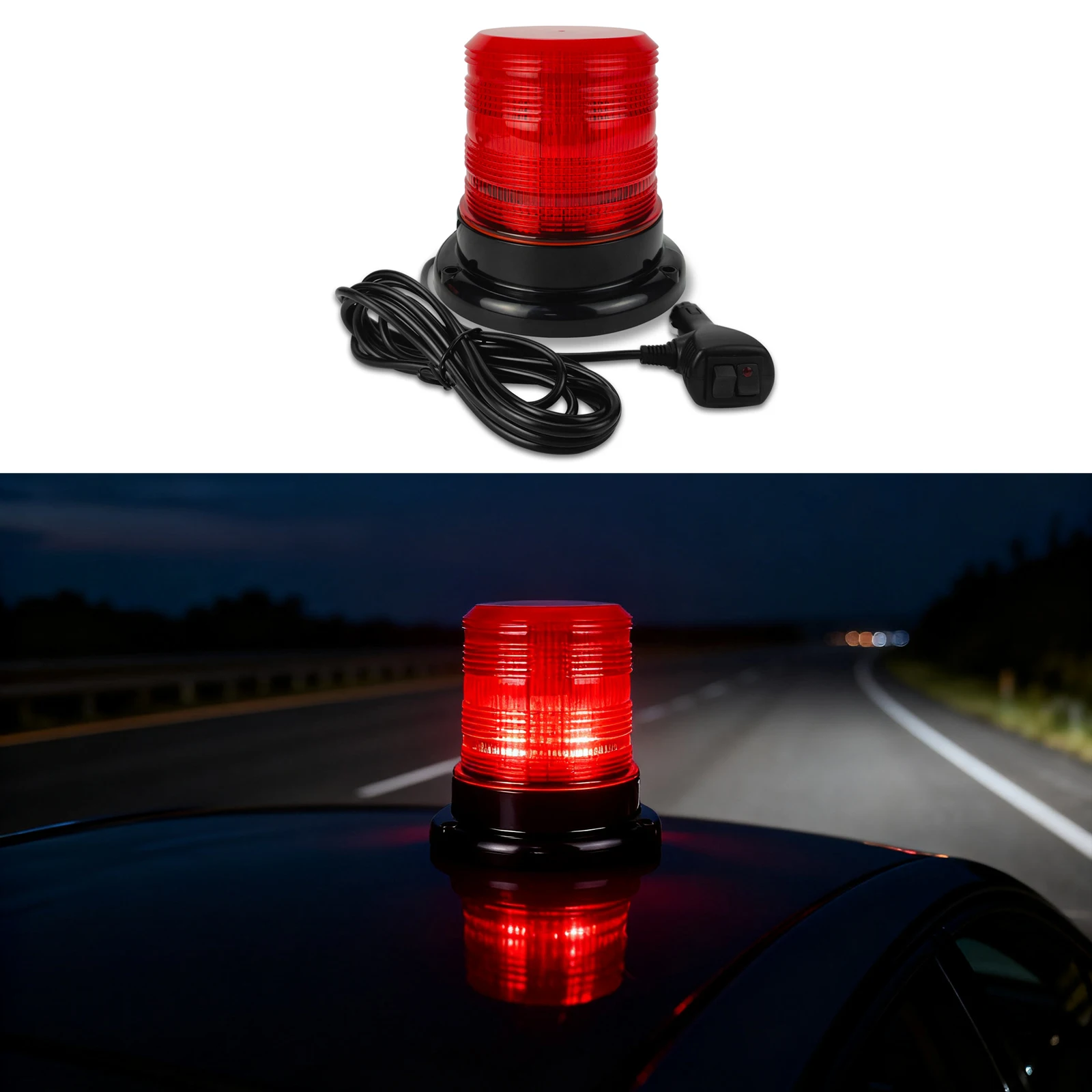 60 LED Auto 12V 24V Universal Flashing Light Strobe Warning Light Emergency Beacon Car Truck Roof Top Magnetic Base Security
60 LED Auto 12V 24V Universal Flashing Light Strobe Warning Light Emergency Beacon Car Truck Roof Top Magnetic Base Security