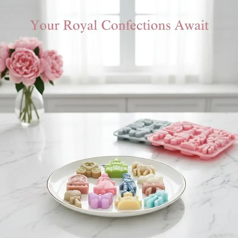12 Cavity Silicone Fondant Mold Prince Princess Theme 3D Bow Castle Horse Cake Mould for Family Party Baking
12 Cavity Silicone Fondant Mold Prince Princess Theme 3D Bow Castle Horse Cake Mould for Family Party Baking