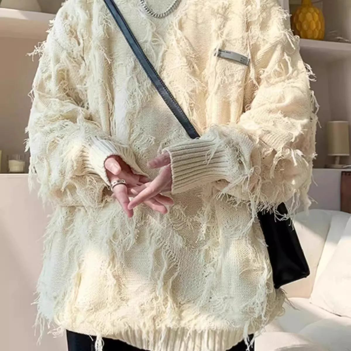 Утягивающий трикотаж большого размера на осень-зиму с отделкой кисточками, цвет молодежной моды, Thiened, полиэстер, повседневный свободный свитер
Утягивающий трикотаж большого размера на осень-зиму с отделкой кисточками, цвет молодежной моды, Thiened, полиэстер, повседневный свободный свитер