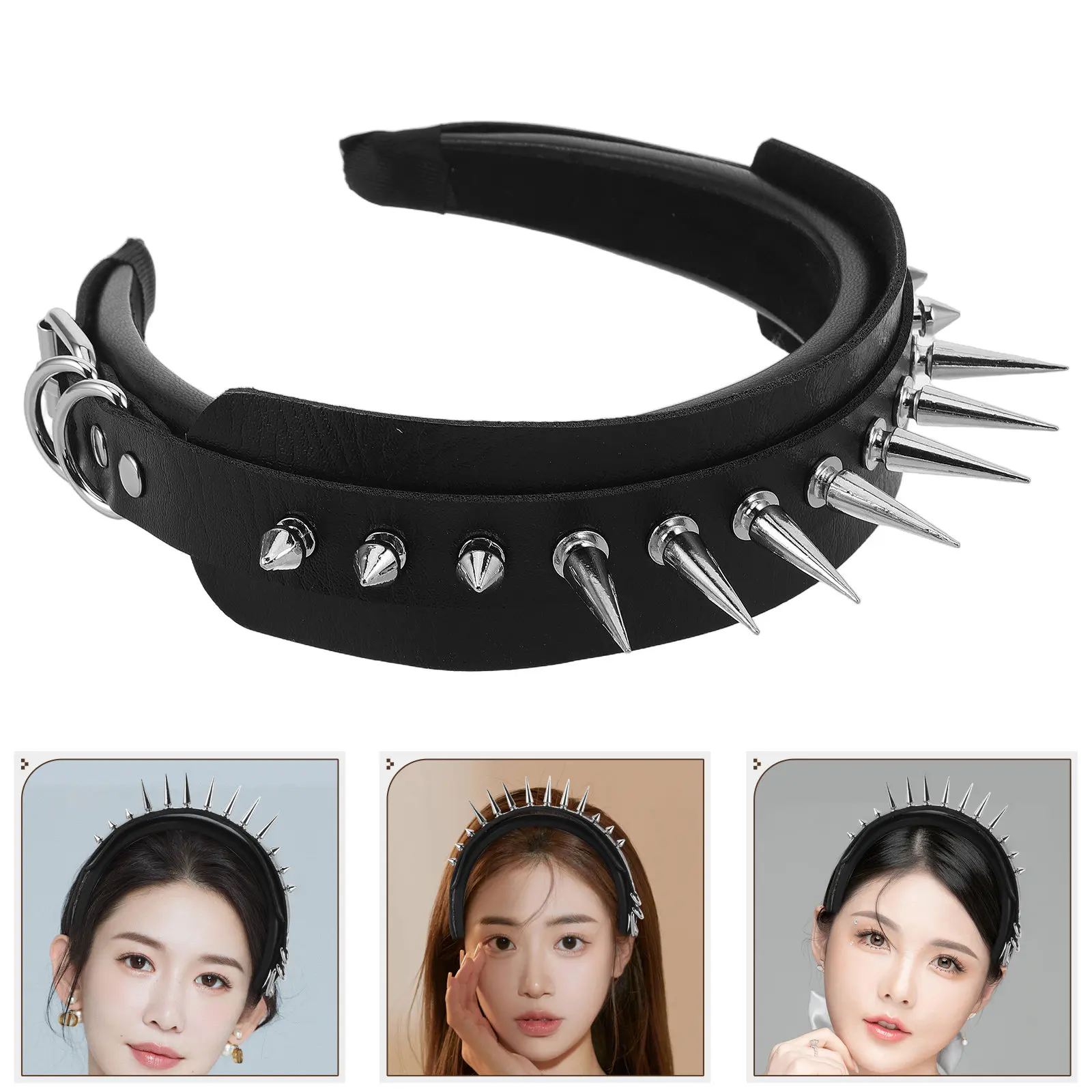 Black Punk Headband Wide Studded Hollow Out Rivet Spiked Headwear for Music Festival Party Gothic Steampunk Hair Accessories
Black Punk Headband Wide Studded Hollow Out Rivet Spiked Headwear for Music Festival Party Gothic Steampunk Hair Accessories