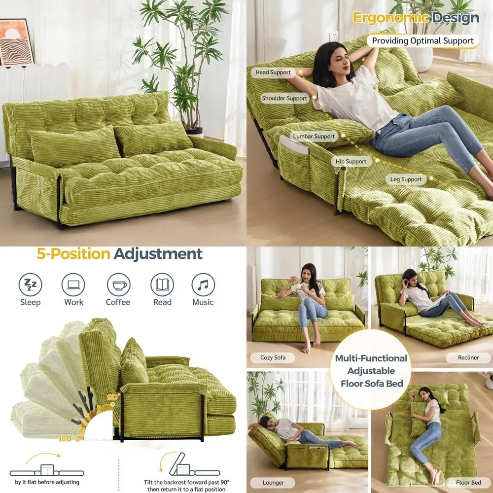 Multi-Functional Foldable Bean Bag Couch with Adjustable Positions and Pillows
Multi-Functional Foldable Bean Bag Couch with Adjustable Positions and Pillows