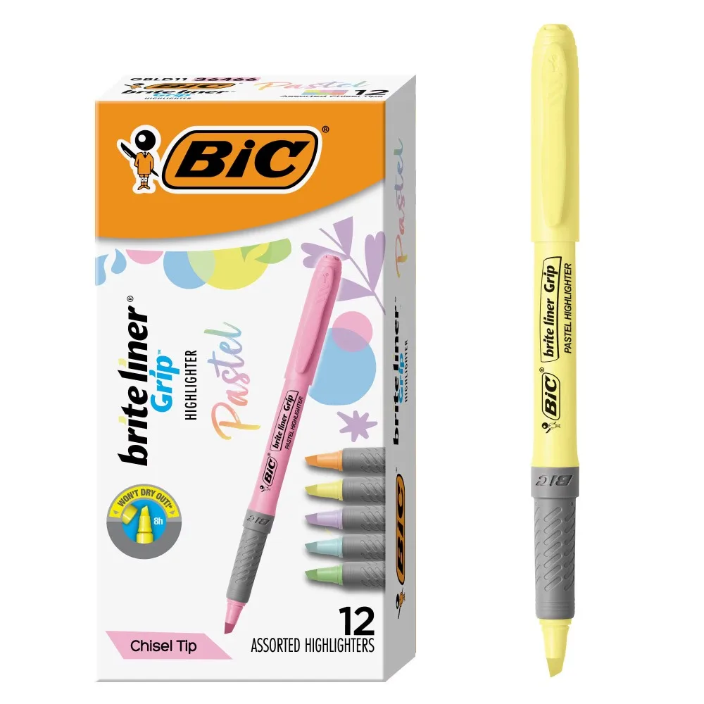 Grip Pastel Highlighters Assorted Colors Chisel Tip for School Office Supplies 12 Count Set Fluorescent Marker Pen Study Art Drawing Tools Stationery Gift
Grip Pastel Highlighters Assorted Colors Chisel Tip for School Office Supplies 12 Count Set Fluorescent Marker Pen Study Art Drawing Tools Stationery Gift
