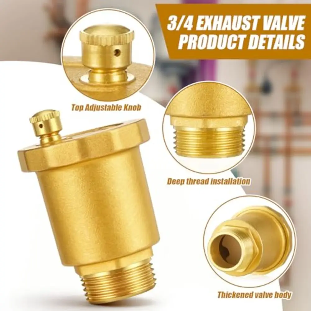 Комплект из 4 латунных автоматических поплавковых клапанов с внешней резьбой, клапаны сброса воздуха высокого давления, 3/4" - 1/2" для систем отопления и вентиляции (HVAC) и котлов
Комплект из 4 латунных автоматических поплавковых клапанов с внешней резьбой, клапаны сброса воздуха высокого давления, 3/4" - 1/2" для систем отопления и вентиляции (HVAC) и котлов