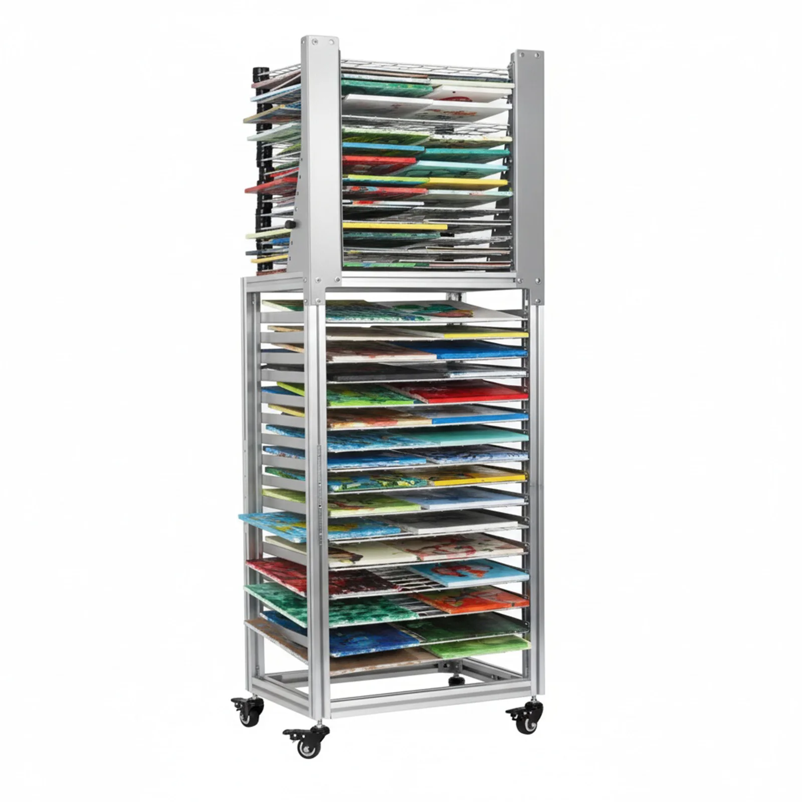 30-Layer Art Drying Rack Floor-Standing Multi-Function Storage Rack Large Capacity Paint Art Storage Stand for Tool/Food/Easel
