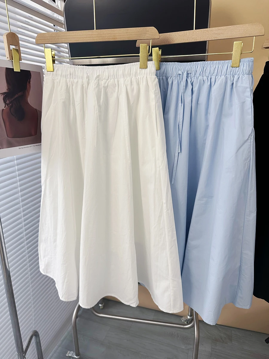 White High Waist Flared Skirt Women's Loose Fit Elastic Waist A-Line Umbrella Skirt Slimming Effect Summer New Style
White High Waist Flared Skirt Women's Loose Fit Elastic Waist A-Line Umbrella Skirt Slimming Effect Summer New Style