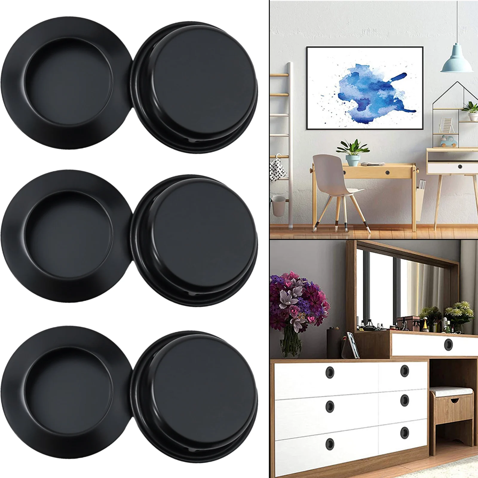 6pcs Door Handle Round Hole Stainless Steel Sliding Cabinet Door Concealed Handle Invisible Embedded Round Furniture
6pcs Door Handle Round Hole Stainless Steel Sliding Cabinet Door Concealed Handle Invisible Embedded Round Furniture