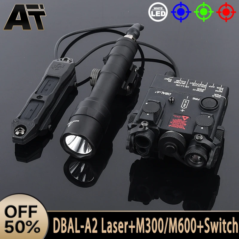 DBAL-A2 Laser Green Blue Red Dot Aiming M300 M600 Hunting Flashlight With Dual Function Pressure Switch For 20mm Picatinny Rail
DBAL-A2 Laser Green Blue Red Dot Aiming M300 M600 Hunting Flashlight With Dual Function Pressure Switch For 20mm Picatinny Rail