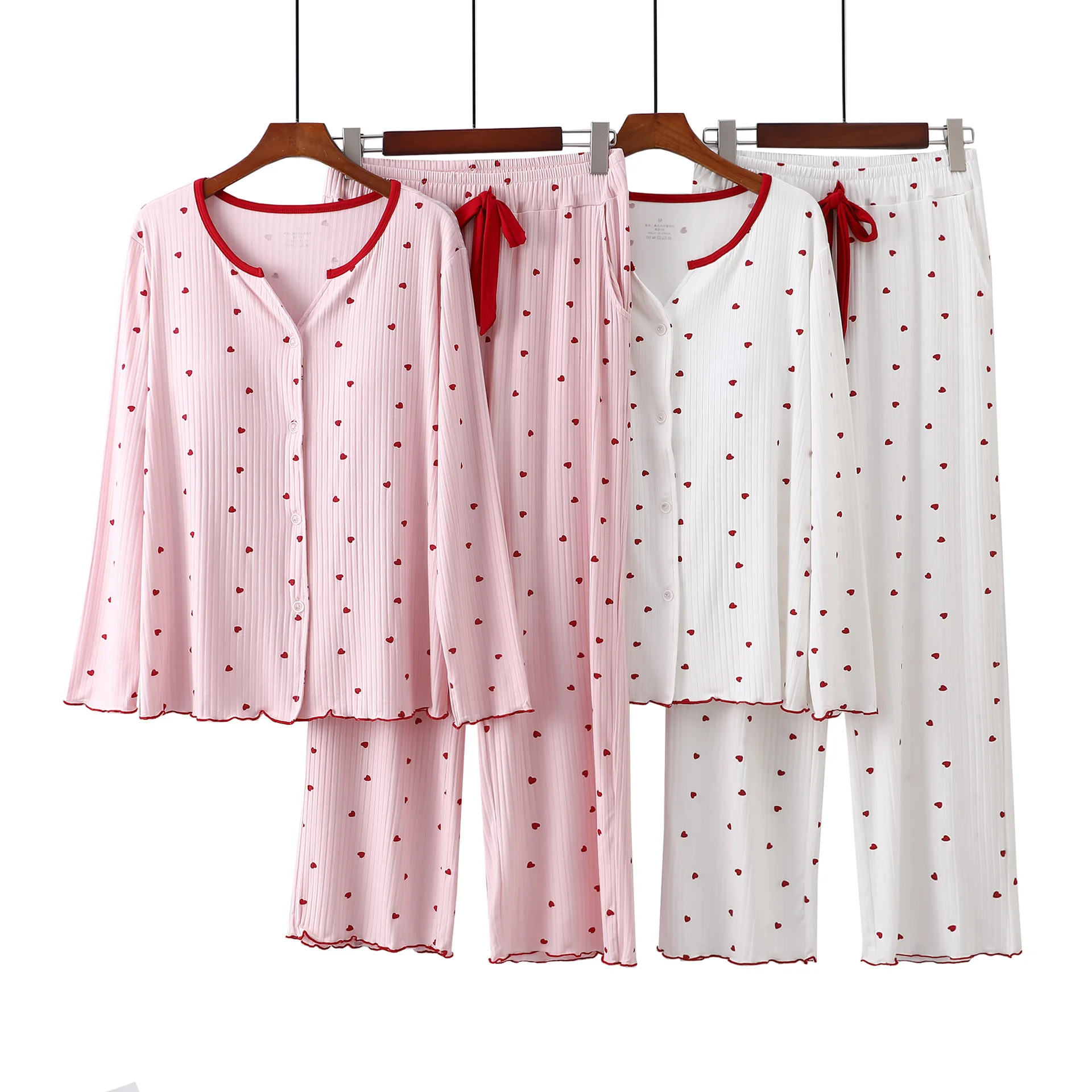 Modal Pajamas Set with Chest Pads for Women Spring Autumn Can Outside Home Wear Comfortable Casual Loungewear Set Sleepwear
Modal Pajamas Set with Chest Pads for Women Spring Autumn Can Outside Home Wear Comfortable Casual Loungewear Set Sleepwear