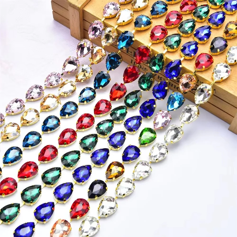 CUIER 1Yard Horse Eye Rhinestone Trim Bling Colorful Leaf Crystal Chain Applique Sew on Collar Wedding Dress Shoes Accessories
CUIER 1Yard Horse Eye Rhinestone Trim Bling Colorful Leaf Crystal Chain Applique Sew on Collar Wedding Dress Shoes Accessories
