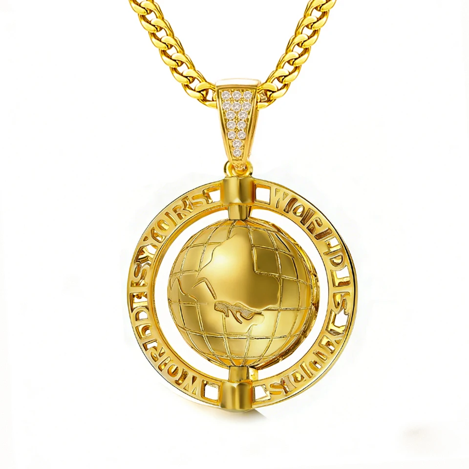 VANAXIN Vintage Globe Earth Tellurion Pendant Necklace 14k Gold Plated Cubic Zircon Hip Hop Chain Gold Color Gift for Women Men
VANAXIN Vintage Globe Earth Tellurion Pendant Necklace 14k Gold Plated Cubic Zircon Hip Hop Chain Gold Color Gift for Women Men