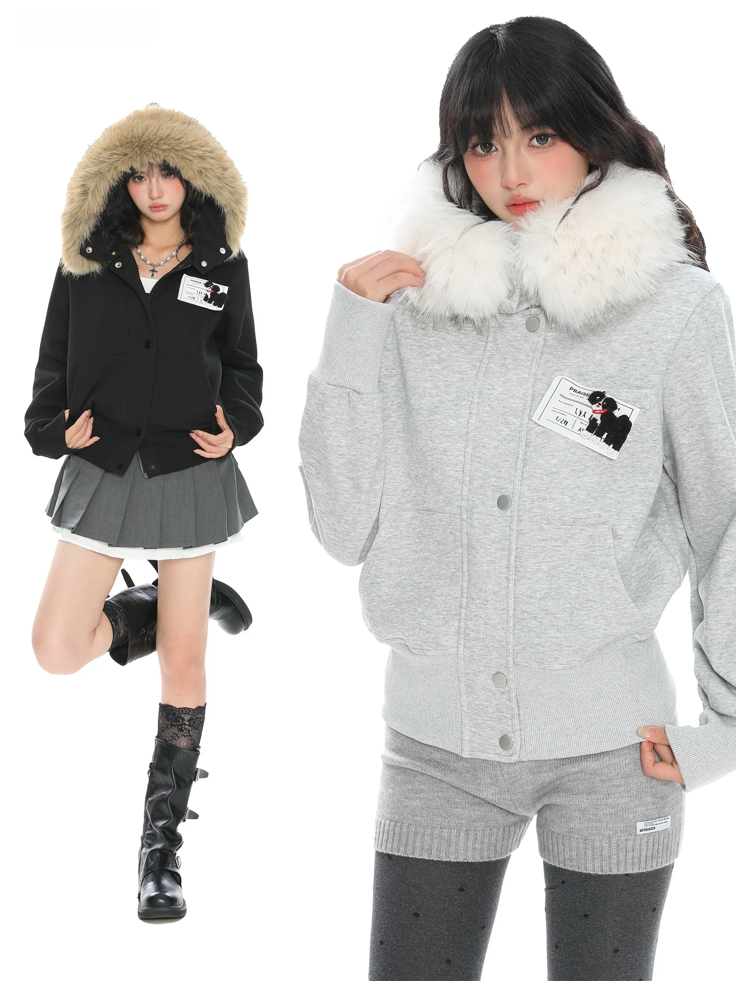 Женская утепленная куртка с капюшоном и съемным меховым воротником, уличный стиль, длинный рукав, теплая верхняя одежда
Женская утепленная куртка с капюшоном и съемным меховым воротником, уличный стиль, длинный рукав, теплая верхняя одежда