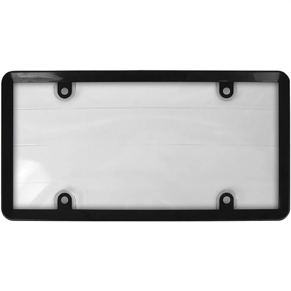 Clear License Plate Cover with Black Plastic Frame, UV Resistant, Universal Fit for Standard U.S. Plates
Clear License Plate Cover with Black Plastic Frame, UV Resistant, Universal Fit for Standard U.S. Plates