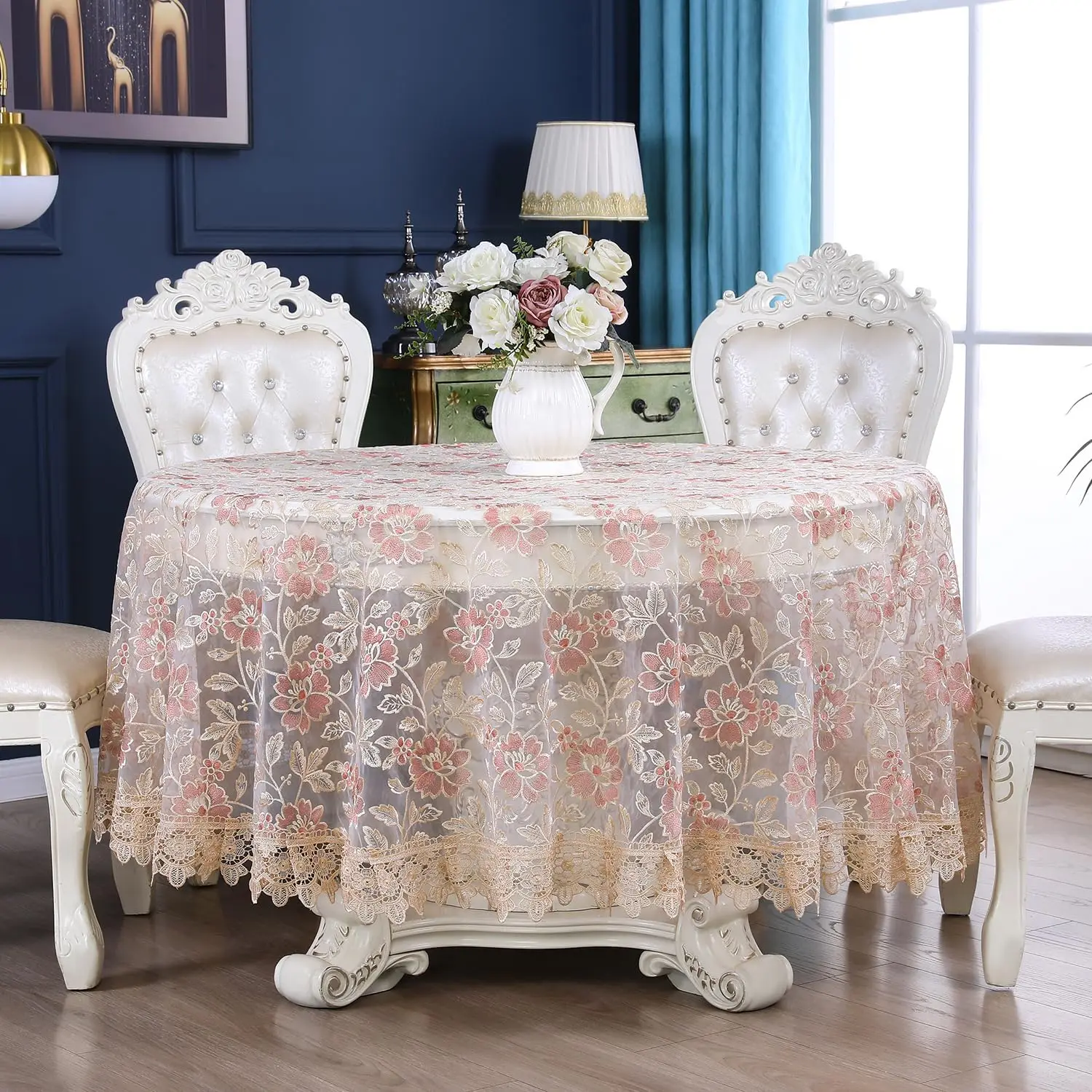 Lace Large Round Tablecloth Floral Embroidered Decor Macrame Crochet Vintage 90 Inch Round Tablecloth Shabby Chic Table Cover
Lace Large Round Tablecloth Floral Embroidered Decor Macrame Crochet Vintage 90 Inch Round Tablecloth Shabby Chic Table Cover